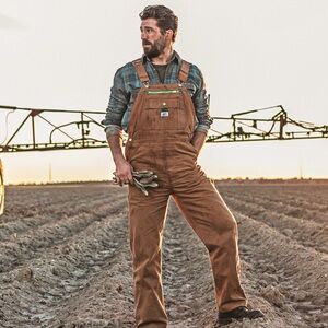 Liberty Bib Overalls Brown Canvas Workwear Mens 38x30 Casual Farm Relaxed NWOT